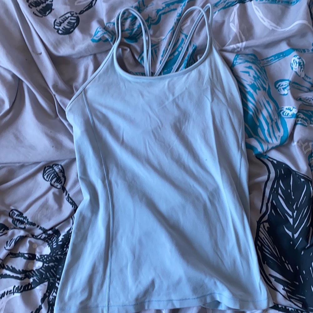 Lululemon Light Blue Double Cross Tank
